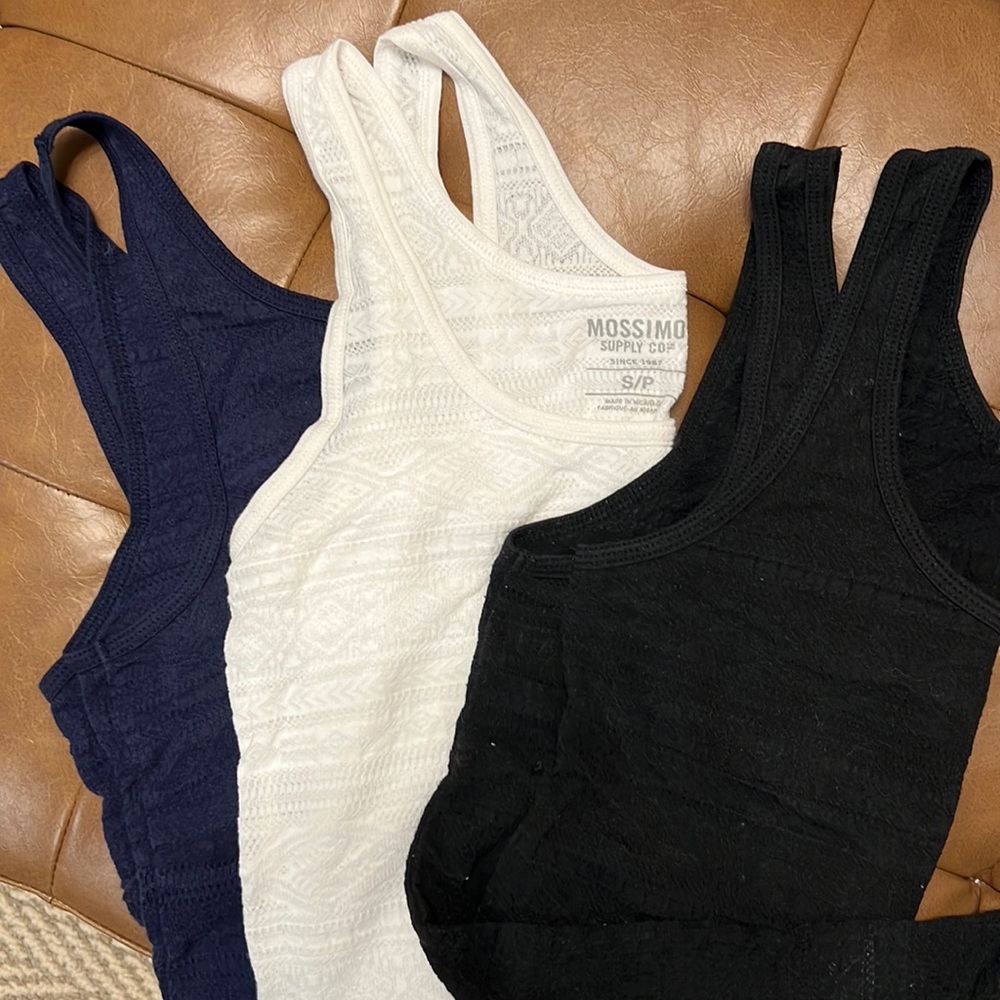 Mossimo tank top set of 3 - navy, white, black